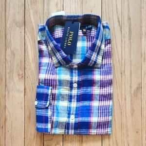 Polo Linen Plaid Shirt